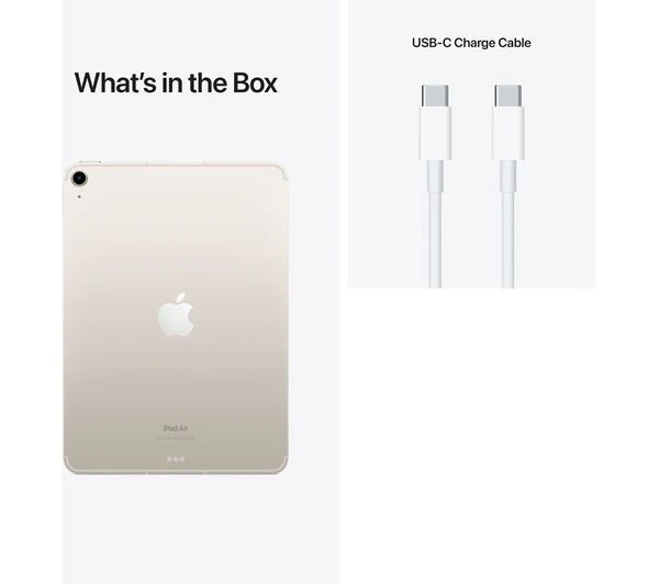 APPLE 10.9" iPad Air Cellular (2022) - 64GB, Starlight - Acceptable - Image 9