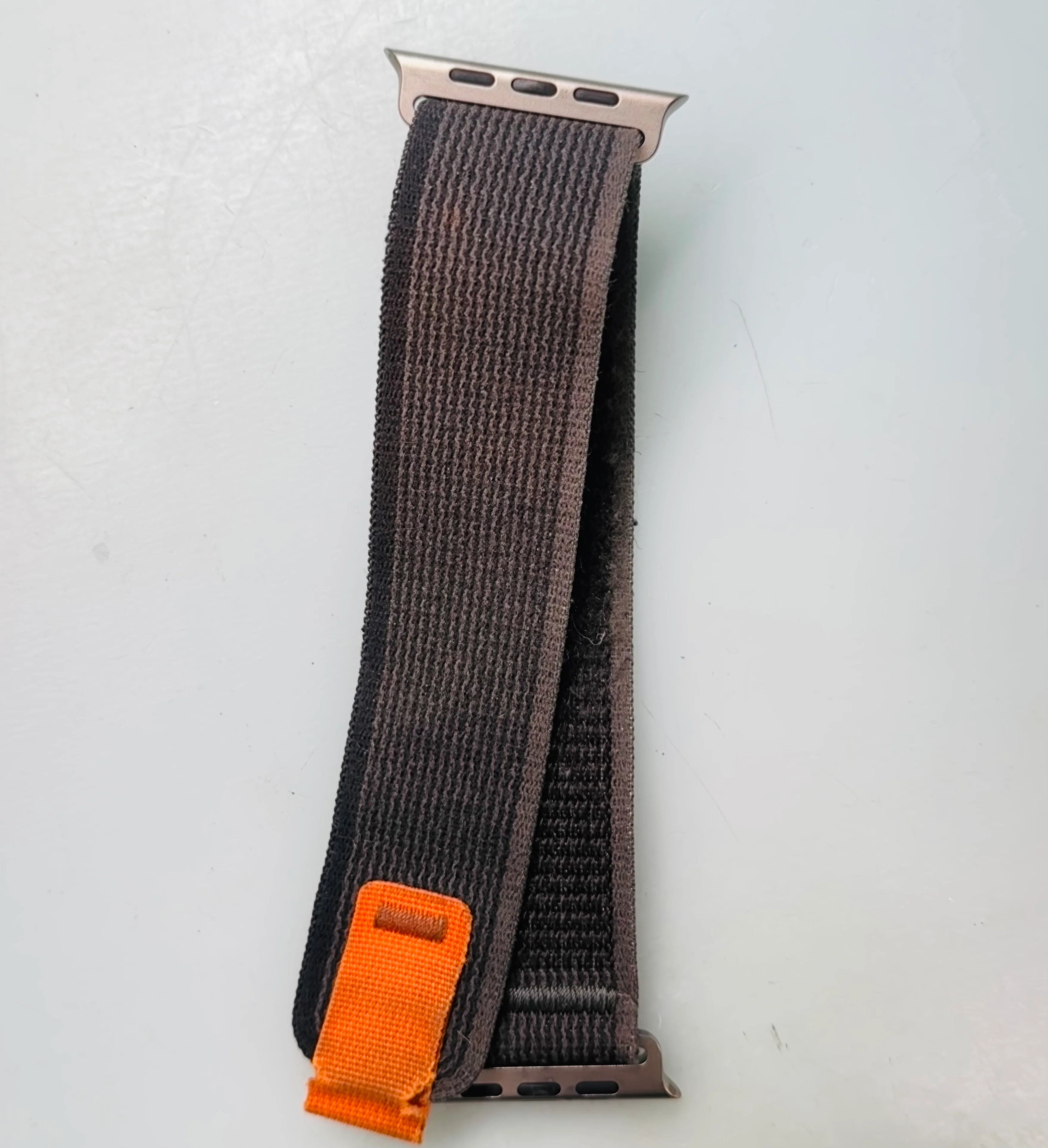 Apple 49mm Black/Charcoal Trail Loop Watch Band - M/L - Natural Titanium (Poor Condition) - Image 2