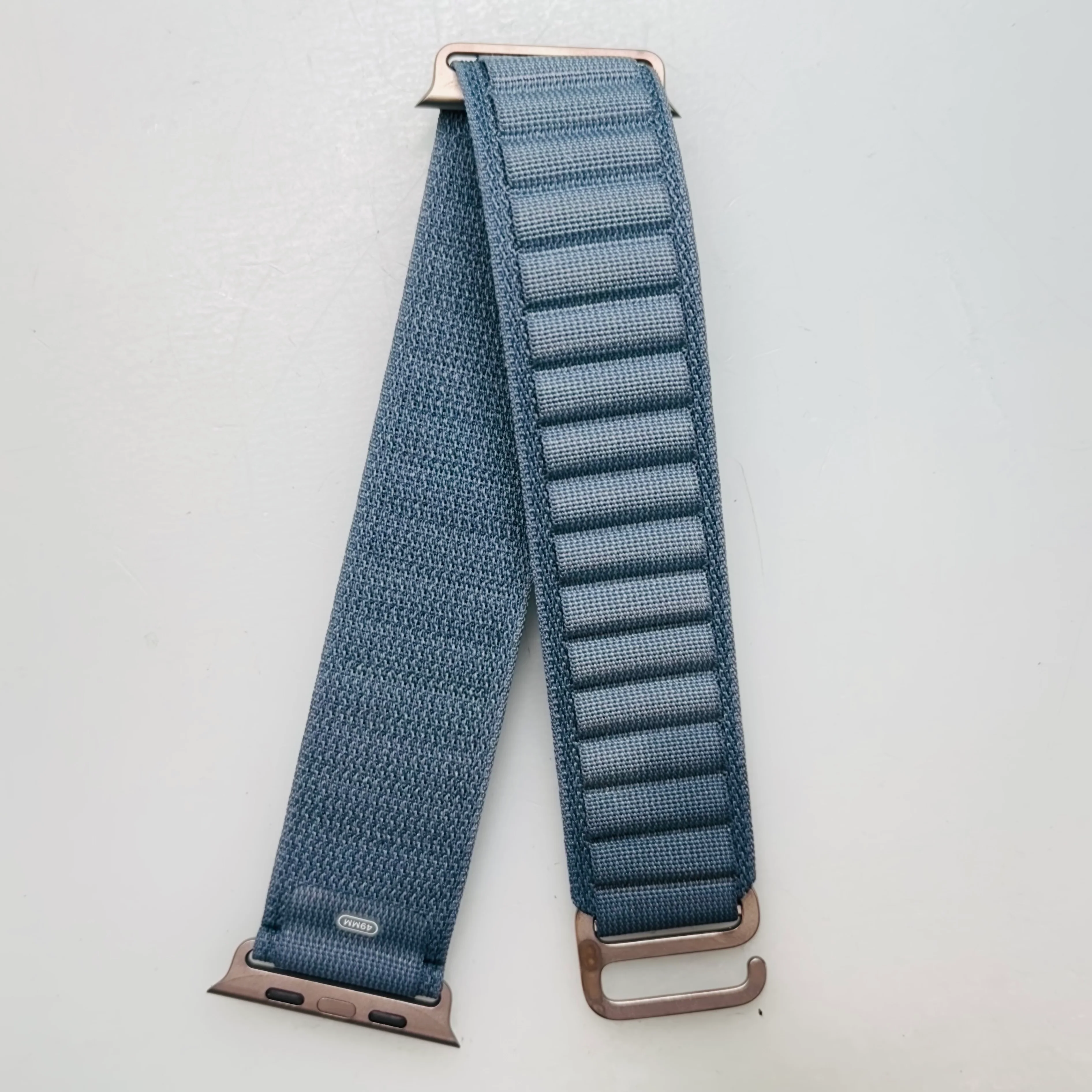 Apple 49mm Light Blue Alpine Loop Watch Band - Large - Natural Titanium