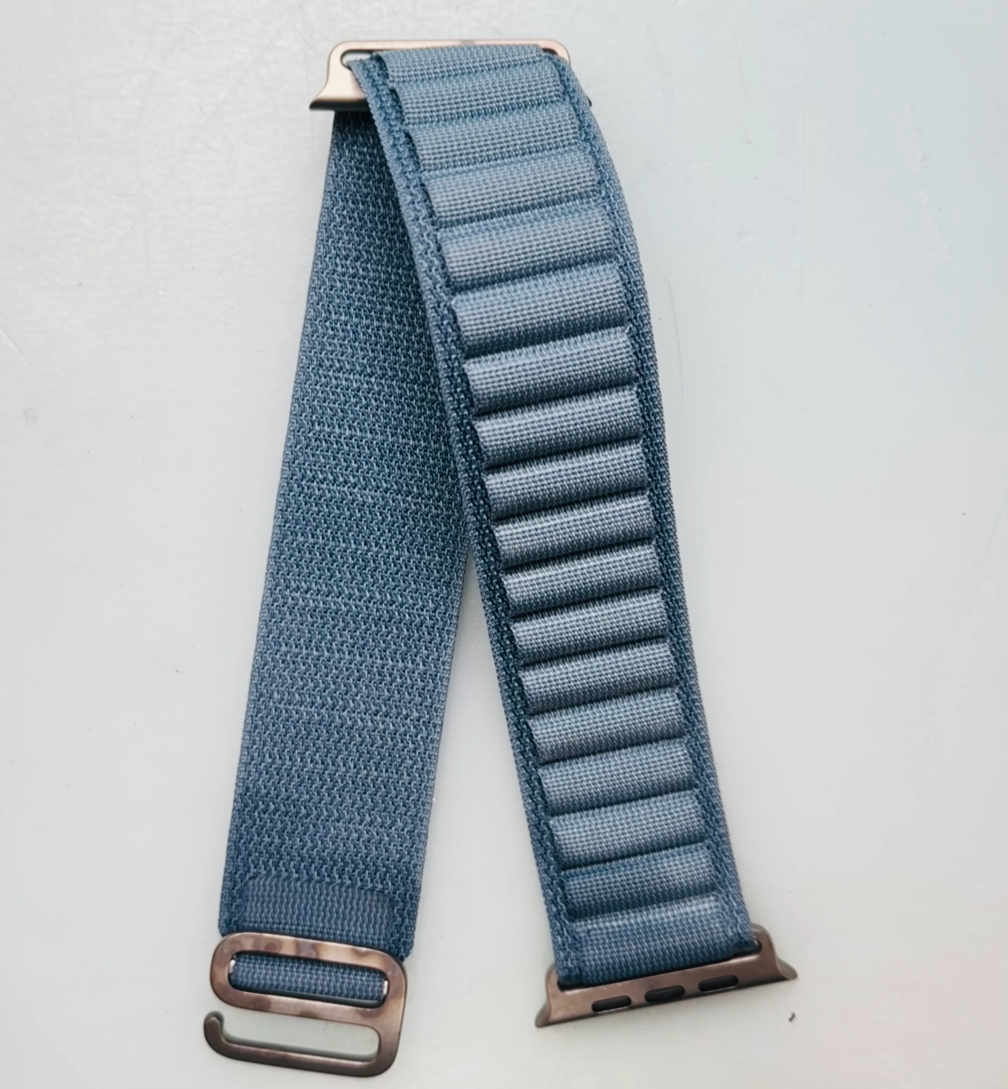 Apple 49mm Light Blue Alpine Loop Watch Band - Large - Natural Titanium - Image 2