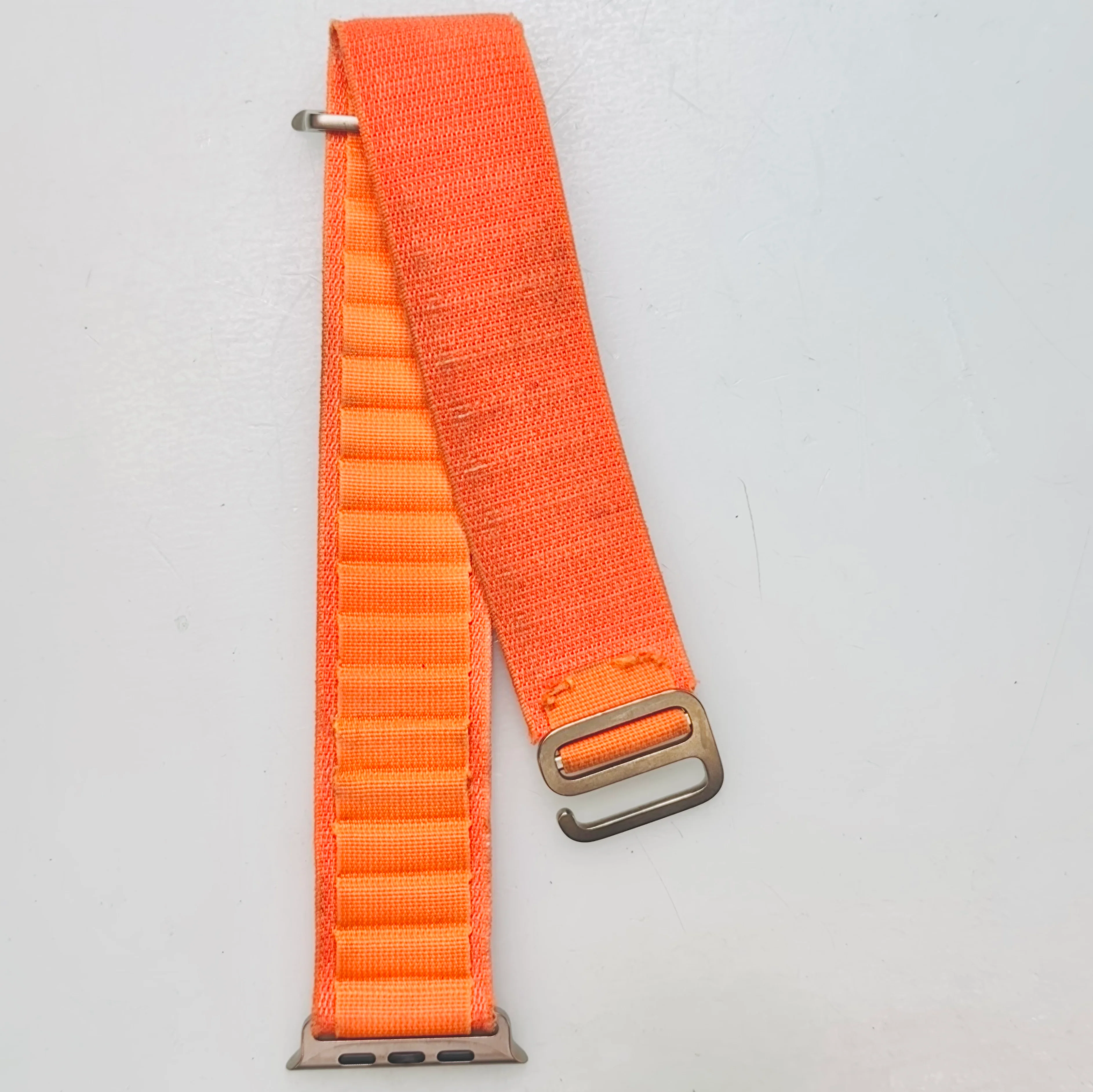 Apple 49mm Orange Alpine Loop Watch Band - Large - Natural Titanium