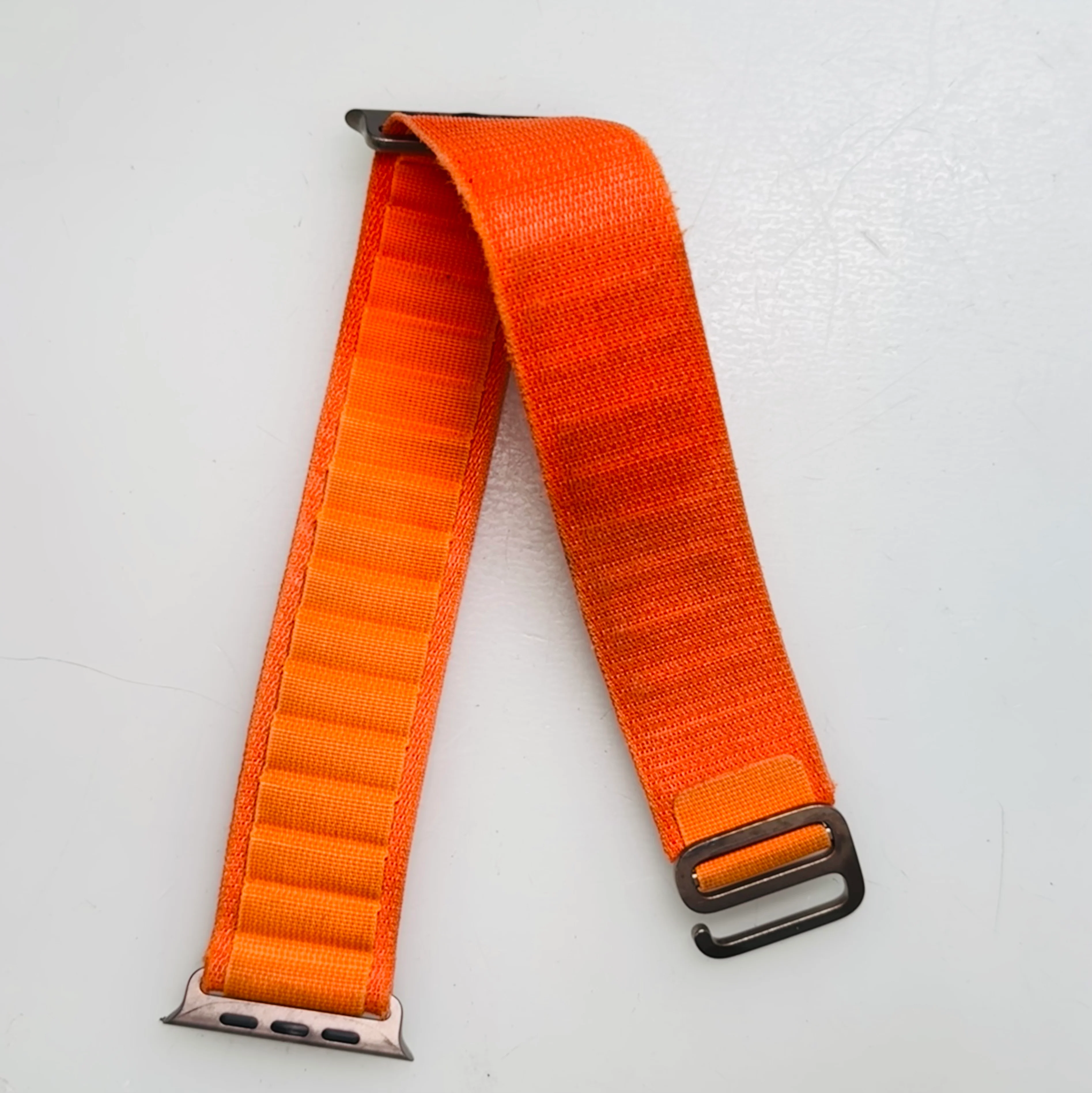 Apple 49mm Orange Alpine Loop Watch Band - Large - Natural Titanium - Image 2