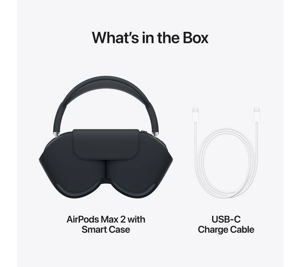 APPLE AirPods Max 2 Wireless Bluetooth Noise-Cancelling Headphones - Midnight - Pristine - Image 9