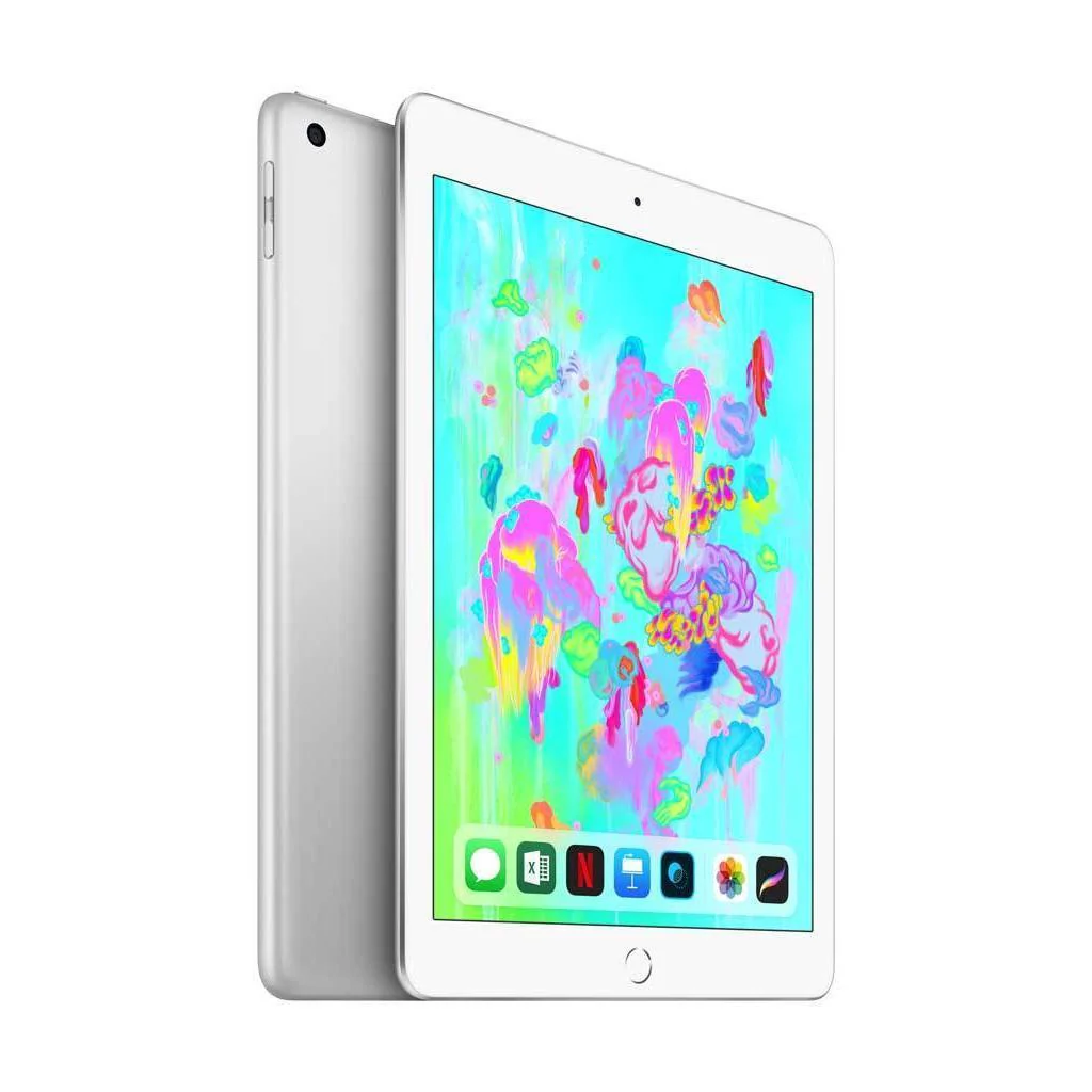 Apple iPad 6th Gen 128GB Wi-Fi + 4G Unlocked Silver Good - Image 2