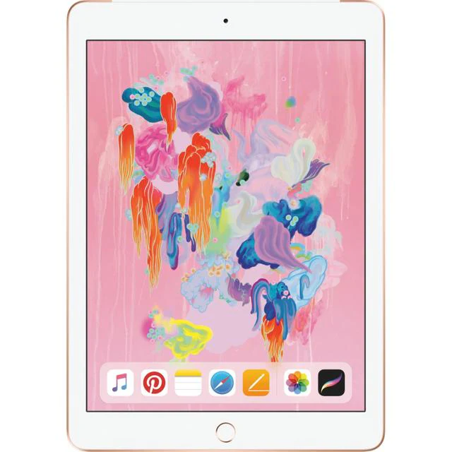 Apple iPad 6th Gen 32GB Wi-Fi + 4G Unlocked Gold Pristine