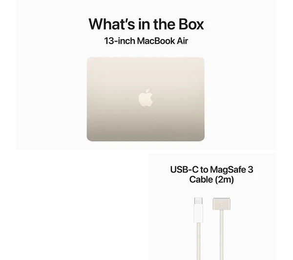 APPLE MacBook Air 13.6" (2024) - M3, 8GB RAM, 256GB SSD, Starlight - Pristine - Image 9