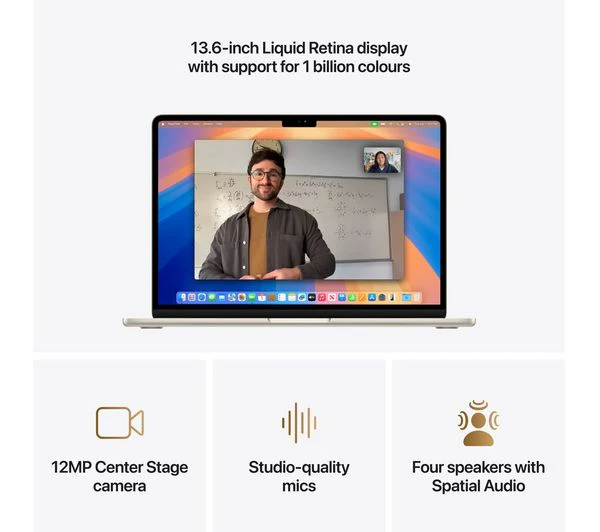 APPLE MacBook Air 13.6" (2025) - M4, 16GB RAM, 256GB SSD, Starlight - Pristine - Image 5
