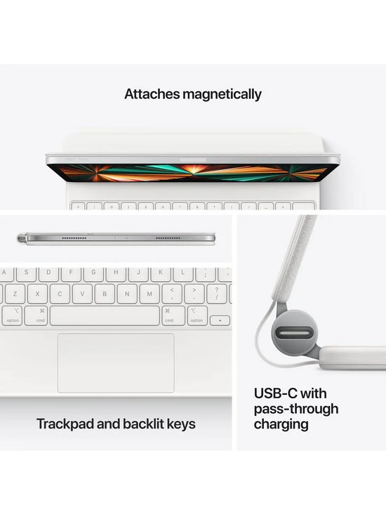 Apple Magic Keyboard for iPad Pro 12.9″ & iPad Air 13″ – White – Pristine - Image 6