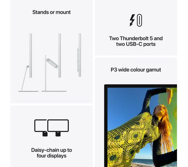 Apple Studio Display 27" 5K Retina Standard Glass Tilt- & Height-Adjustable Stand - Pristine - Image 4