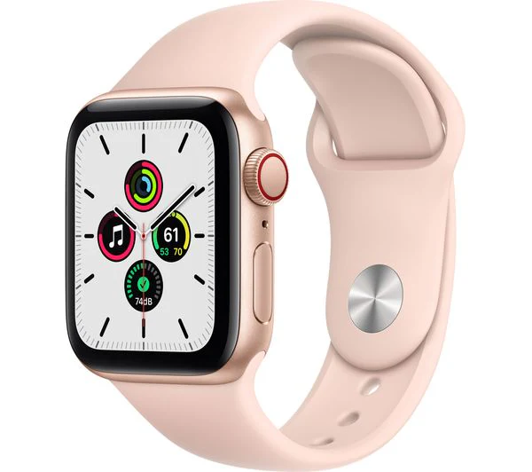APPLE Watch SE 1st Gen Cellular - Gold Aluminium with Pink Sand Sports Band, 40mm - Pristine