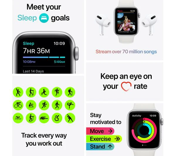 APPLE Watch SE 1st Gen Cellular - Gold Aluminium with Pink Sand Sports Band, 40mm - Pristine - Image 7