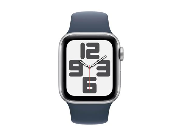 Apple Watch SE 1st Gen GPS + Cellular 44mm Silver Aluminium with Storm Blue Sport Band - Very Good - Image 2