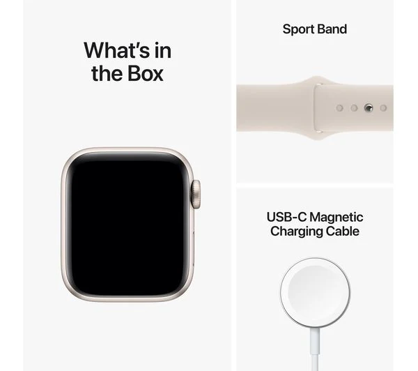 APPLE Watch SE 2 (2022) - Starlight with Starlight Sports Band, 40mm - Very Good - Image 10