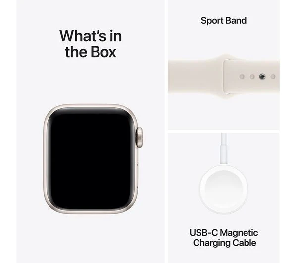 APPLE Watch SE 2 - 40mm Starlight Aluminium Case with Starlight Sport Band, M/L - Pristine - Image 7