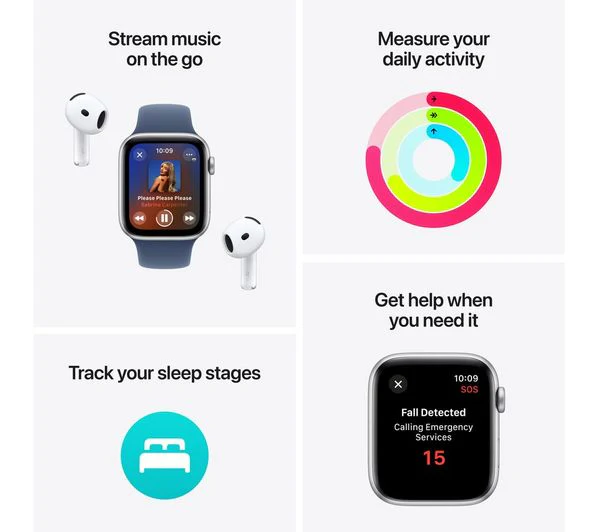 APPLE Watch SE 2 - 40mm Midnight Aluminium Case with Midnight Sports Band, M/L - Acceptable - Image 3