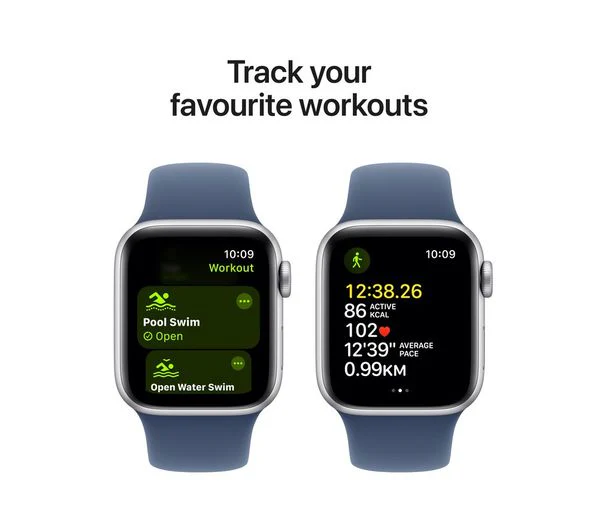 APPLE Watch SE 2 - 40mm Silver Aluminium Case with Denim Sport Band - S/M - Pristine - Image 3