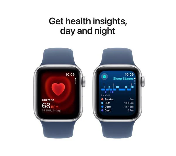 APPLE Watch SE 2 - 40mm Silver Aluminium Case with Denim Sport Band - S/M - Pristine - Image 4
