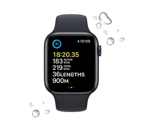 Apple Watch SE 2 GPS, 44mm Midnight Aluminium Case with Midnight Sport Band - Good - Image 3