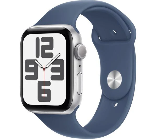 APPLE Watch SE 2 - 44mm Silver Aluminium Case with Denim Sport Band, M/L - Pristine