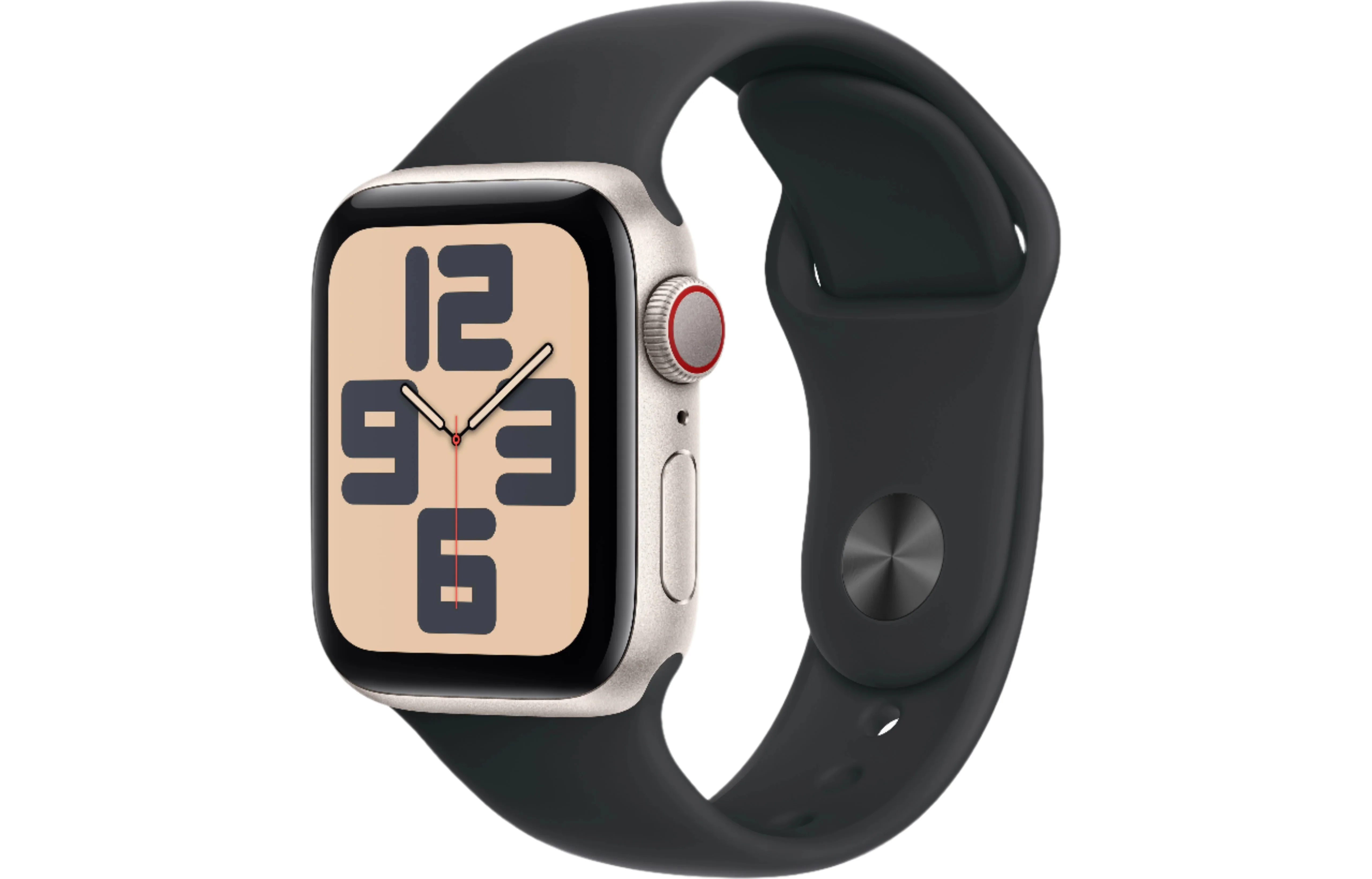 Apple Watch SE 2 Cellular, 40mm Starlight Aluminium Case with Midnight Sport Band - Acceptable