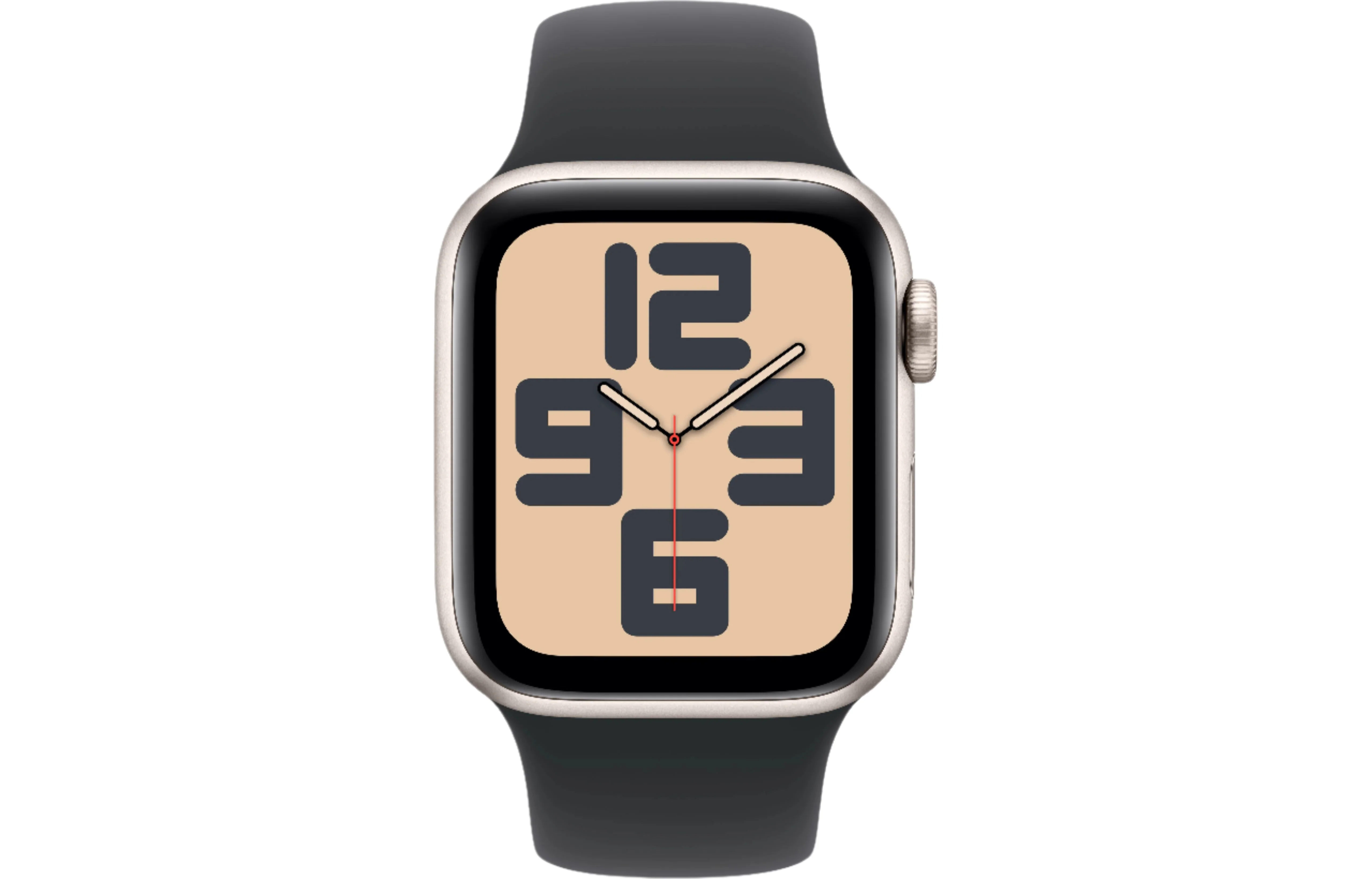 Apple Watch SE 2 Cellular, 40mm Starlight Aluminium Case with Midnight Sport Band - Acceptable - Image 2