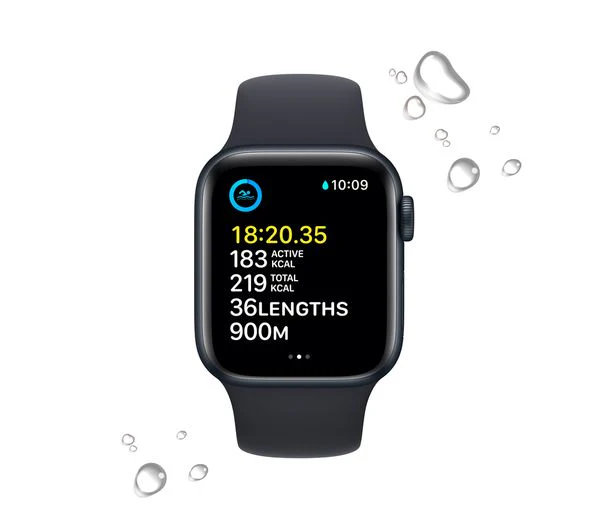 Apple Watch SE 2 GPS, 40mm Midnight Aluminium Case with Midnight Sport Band - Acceptable - Image 3