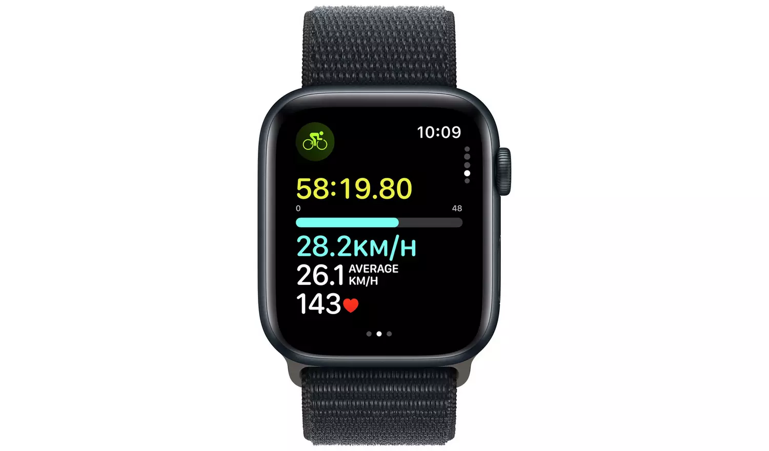 Apple Watch SE 2 GPS, 44mm Midnight Aluminium Case with Midnight Sport Loop - Very Good - Image 6