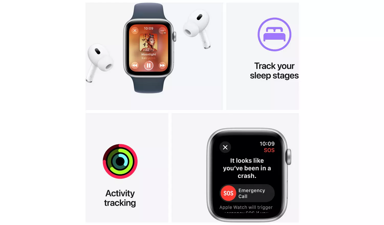 Apple Watch SE 2 GPS, 44mm Midnight Aluminium Case with Midnight Sport Loop - Very Good - Image 7