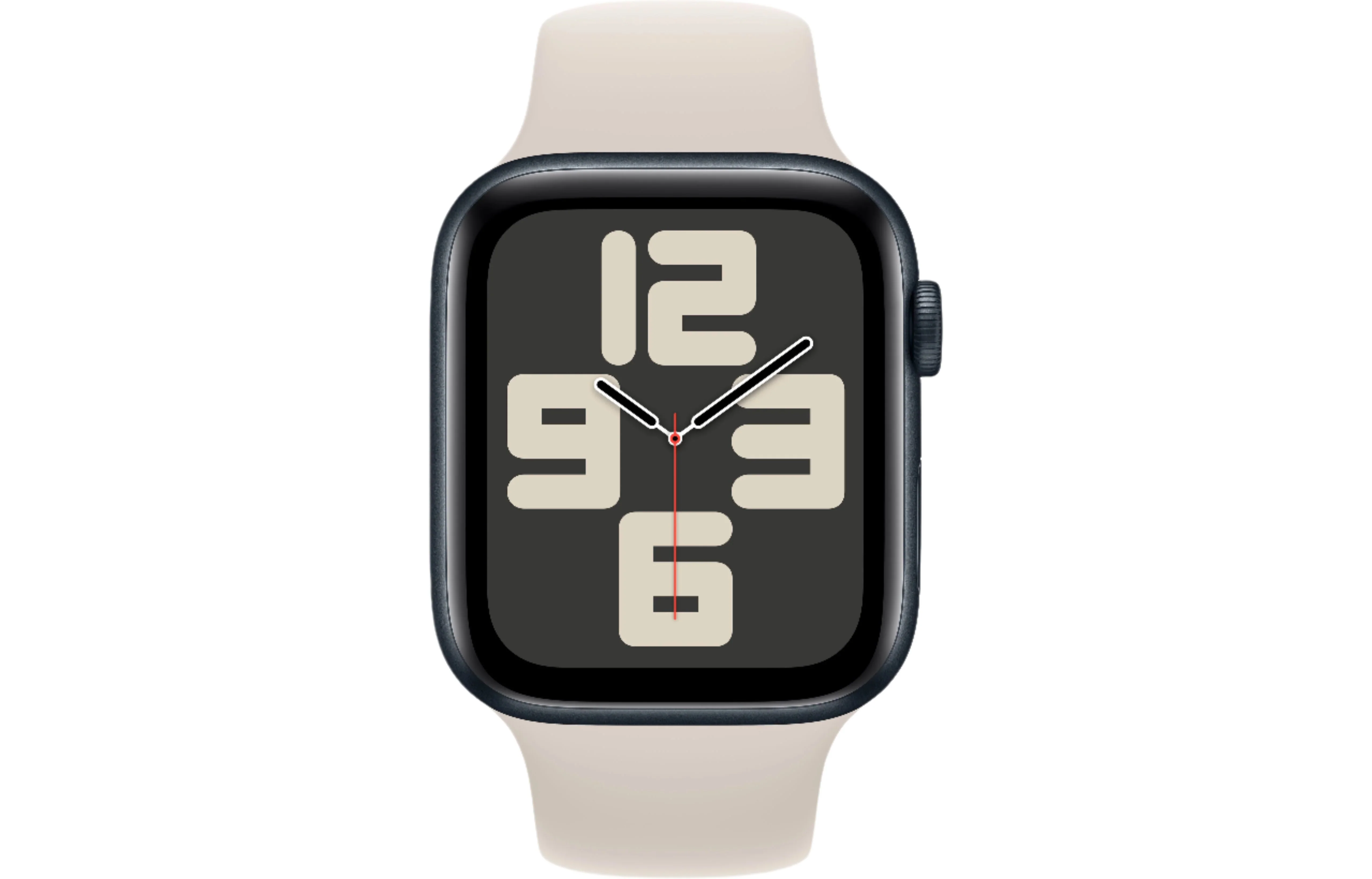 Apple Watch SE 2 GPS, 44mm Midnight Aluminium Case with Starlight Sport Band - S/M - Pristine - Image 2