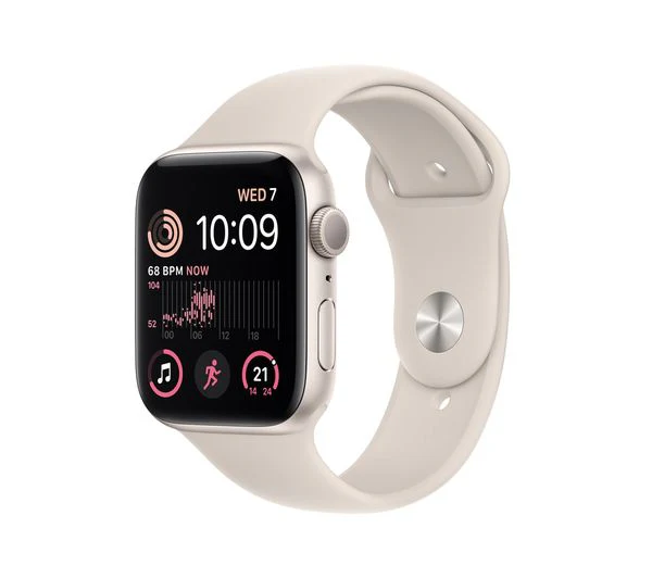 Apple Watch SE 2 GPS, 44mm Starlight Aluminium Case with Starlight Sport Band - Very Good