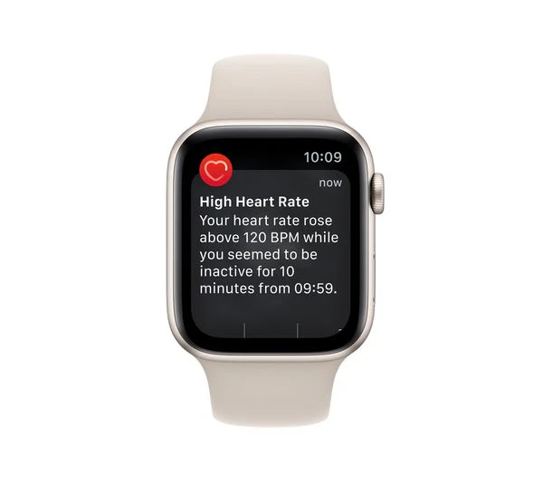 Apple Watch SE 2 GPS, 44mm Starlight Aluminium Case with Starlight Sport Band - Very Good - Image 6