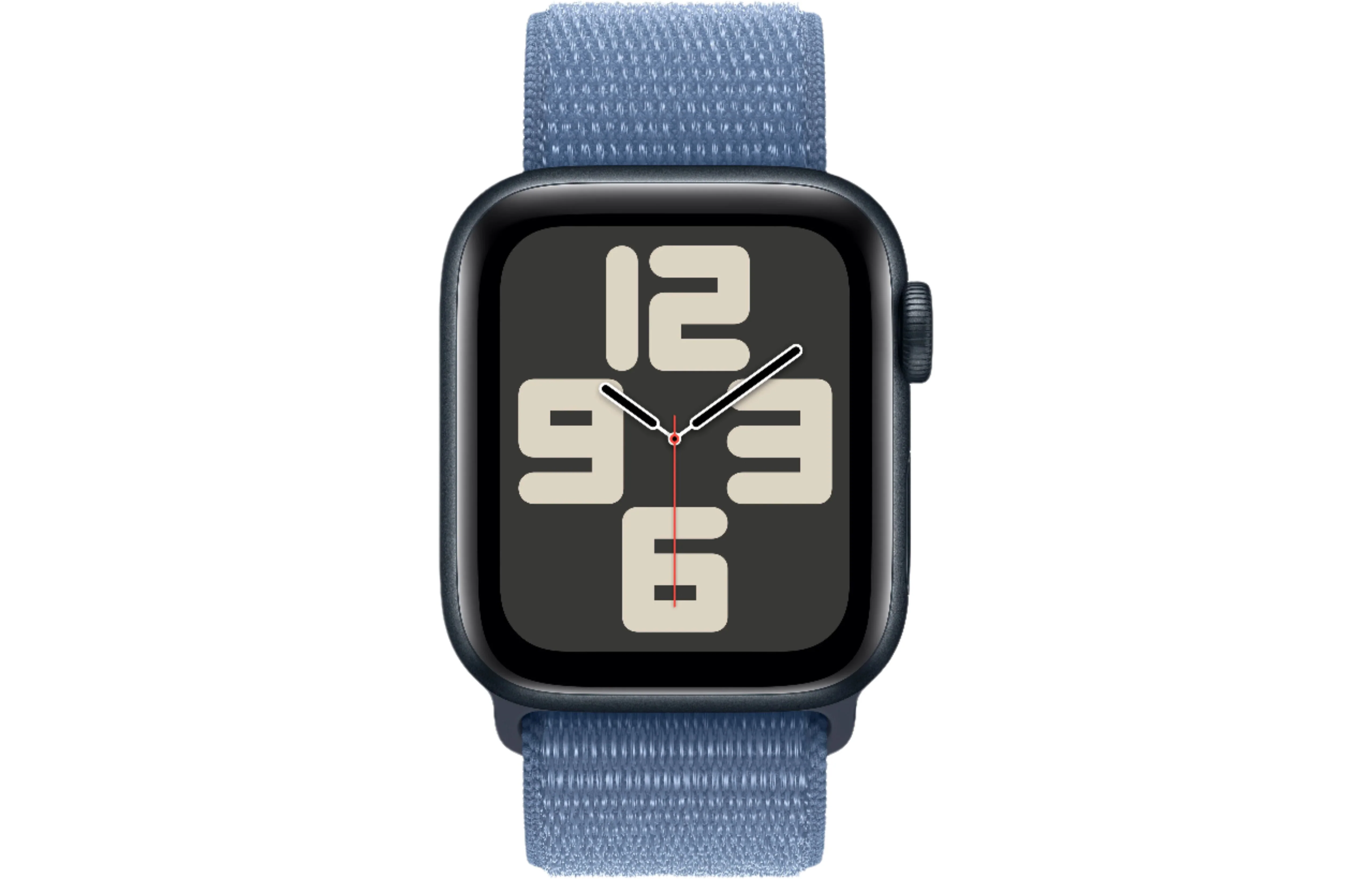 Apple Watch SE 2 GPS + Cellular, 40mm Midnight Aluminium Case with Winter Blue Sport Loop - Very Good - Image 2