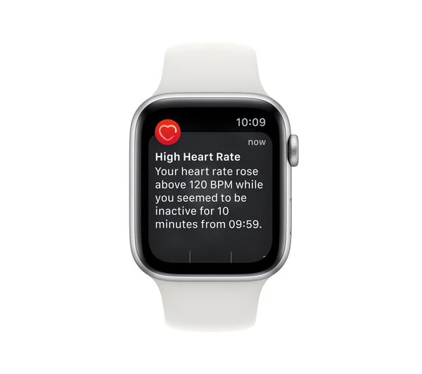 Apple Watch SE 2 GPS + Cellular, 44mm Silver Aluminium Case with White Sport Band - Very Good - Image 6