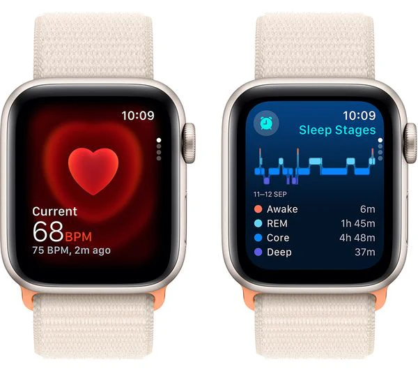 APPLE Watch SE (2023) - 40 mm Starlight Aluminium Case with Starlight Sport Loop - Good - Image 4