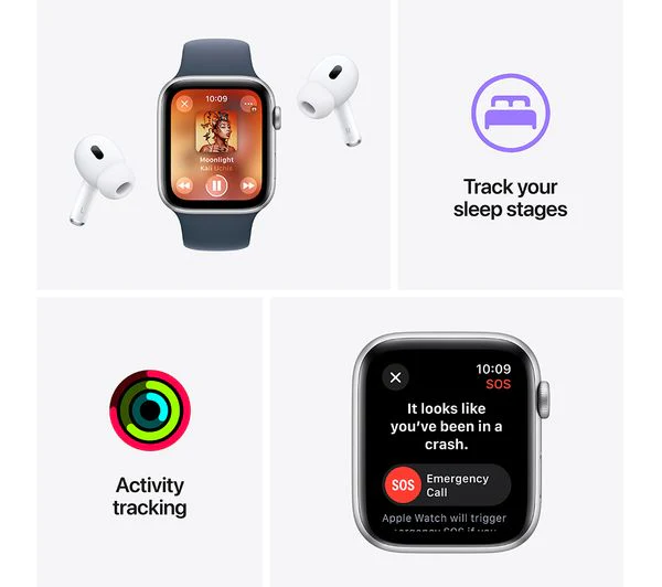 APPLE Watch SE (2023) - 40 mm Starlight Aluminium Case with Starlight Sport Loop - Good - Image 7