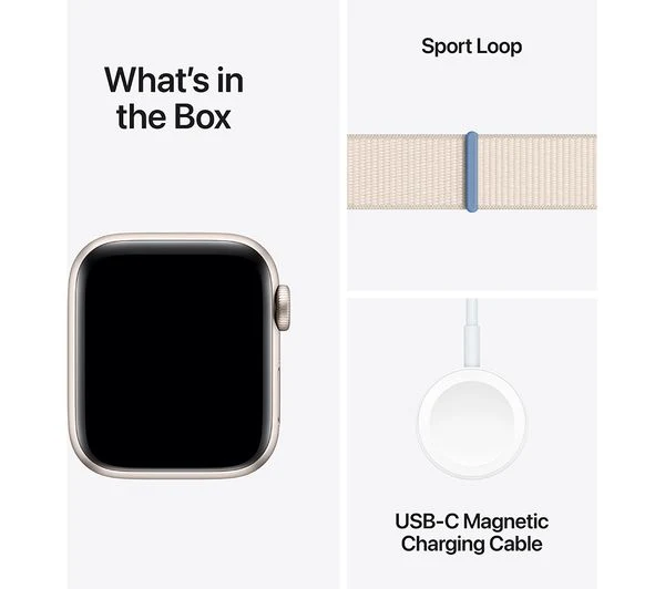 APPLE Watch SE (2023) - 40 mm Starlight Aluminium Case with Starlight Sport Loop - Good - Image 8