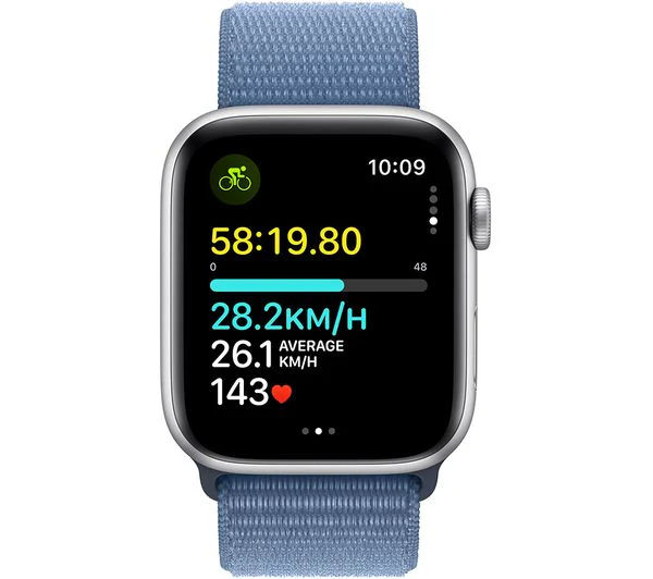 APPLE Watch SE (2023) - 44 mm Silver Aluminium Case with Winter Blue Sport Loop - Pristine - Image 5