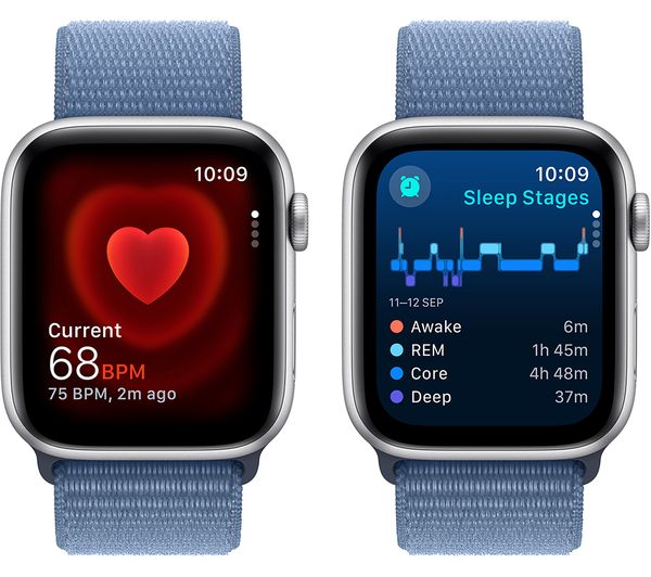 APPLE Watch SE (2023) - 44 mm Silver Aluminium Case with Winter Blue Sport Loop - Pristine - Image 6