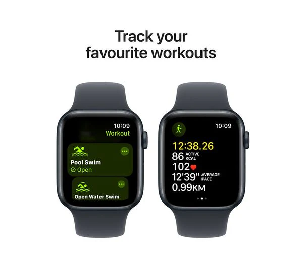 APPLE Watch SE - 44mm Midnight Aluminium Case with Midnight Sport Band, S/M - Good - Image 6