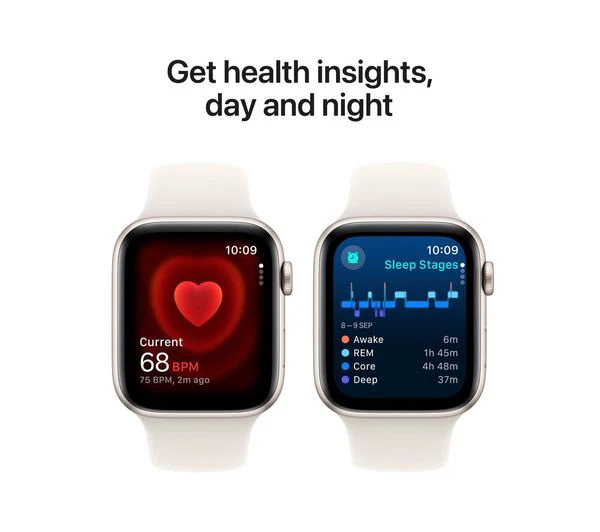 APPLE Watch SE - 44mm Starlight Aluminium Case with Starlight Sports Band, M/L - Pristine - Image 3