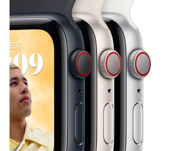 Apple Watch SE 2nd Gen GPS + Cellular 44mm Starlight Aluminium with Starlight Sport Band - Good - Image 9