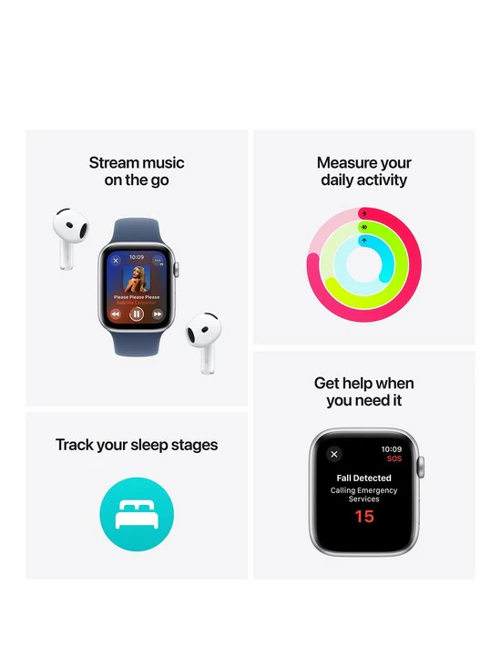 Apple Watch SE (GPS + Cellular, 2024) 40mm Starlight Aluminium Case with Starlight Sport Band - M/L - Pristine - Image 3