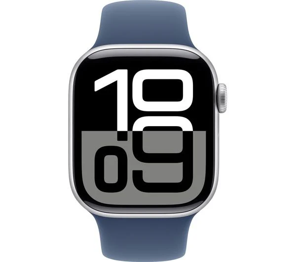 APPLE Watch Series 10 - 42mm Silver Aluminium Case with Denim Sport Band, M/L - Pristine - Image 2