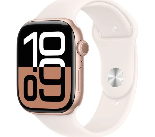 APPLE Watch Series 10 - 46mm Rose Gold Aluminium Case with Light Blush Sport Band, M/L - Good