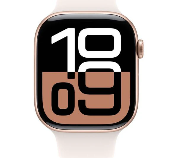 APPLE Watch Series 10 - 46mm Rose Gold Aluminium Case with Light Blush Sport Band, M/L - Good - Image 2