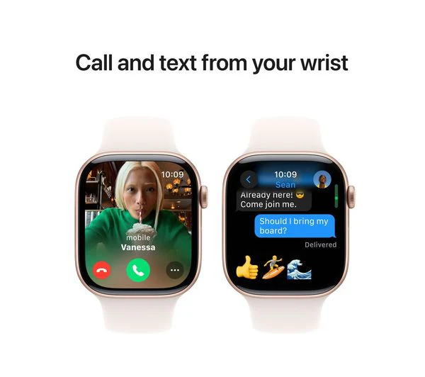 APPLE Watch Series 10 - 46mm Rose Gold Aluminium Case with Light Blush Sport Band, M/L - Good - Image 4