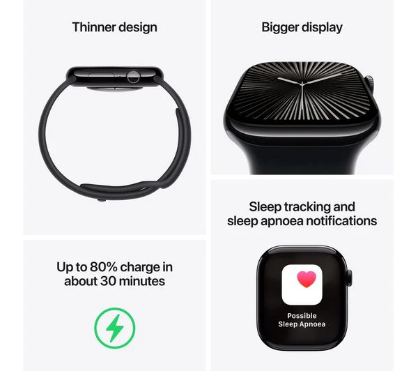 APPLE Watch Series 10 - 46mm Rose Gold Aluminium Case with Plum Sport Loop - Pristine - Image 3