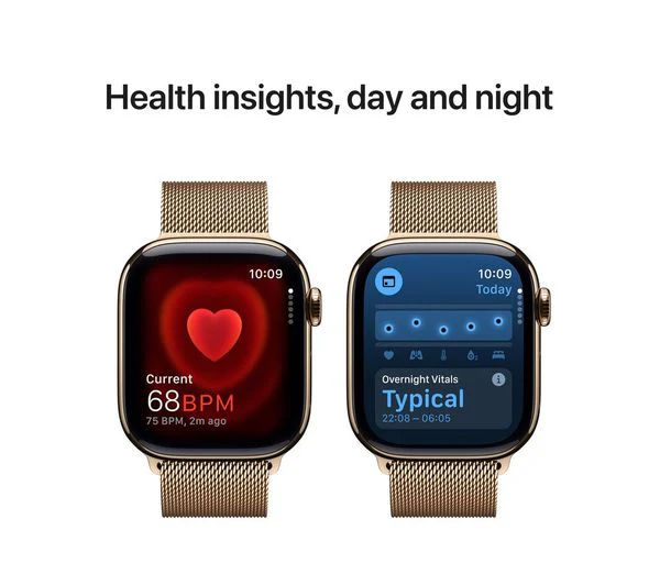 APPLE Watch Series 10 Cellular - 46mm Gold Titanium Case with Gold Milanese Loop - Pristine - Image 5