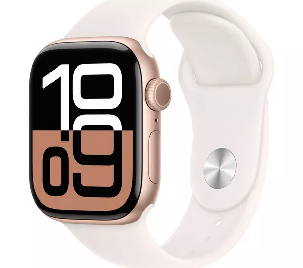 Apple Watch Series 10 GPS + Cellular, 46mm Rose Gold Aluminium Case with Light Blush Sport Band - M/L - Very Good