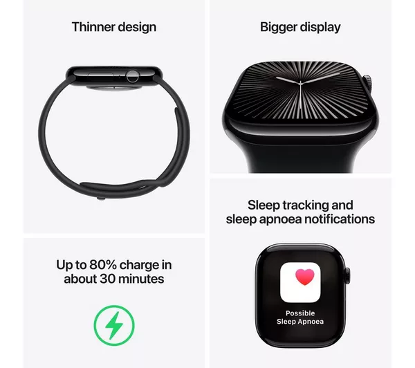 Apple Watch Series 10 GPS + Cellular, 46mm Rose Gold Aluminium Case with Light Blush Sport Band - M/L - Very Good - Image 3